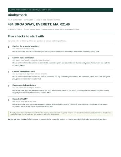 First page of the sample Address Brief